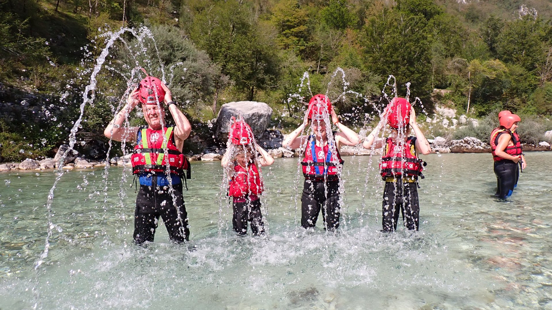 Family rafting even today near Bovec