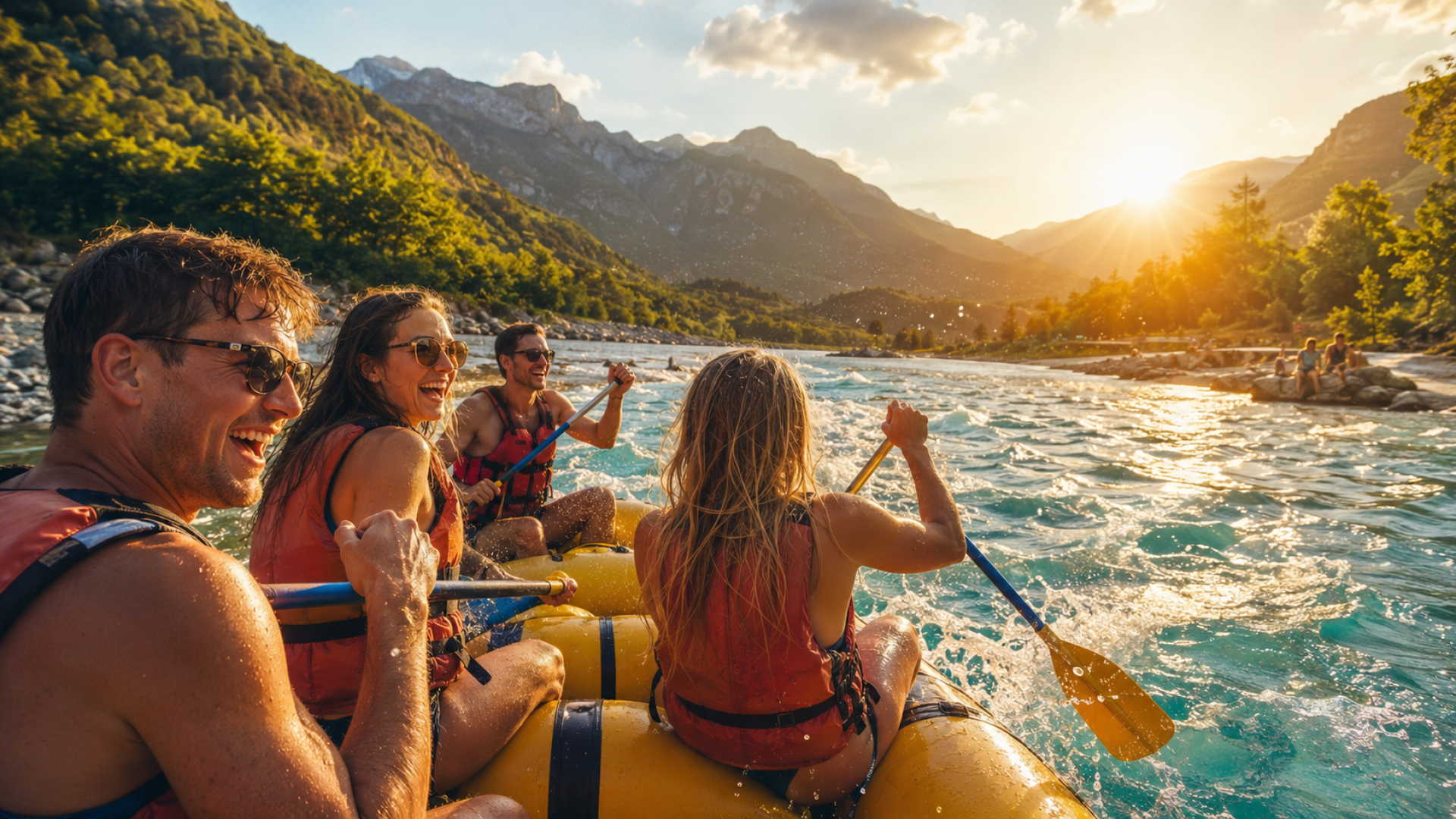 Délutáni program Bovecben – rafting naplemente előtt
