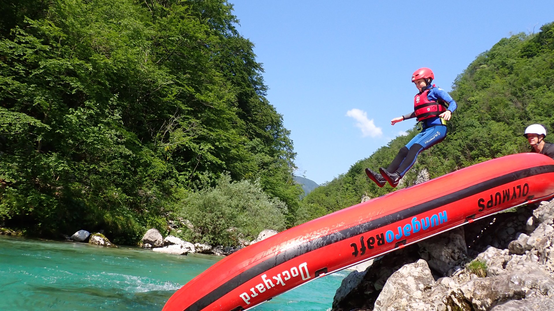 Klasszikus rafting a Soča folyón