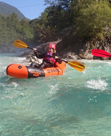 Packrafting a Soča-folyó