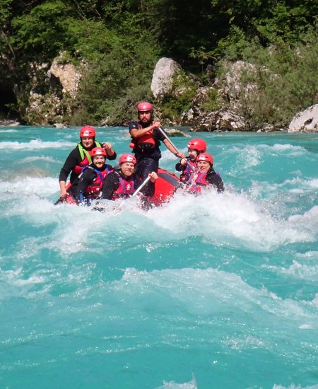 Klassisches Rafting auf der Soča