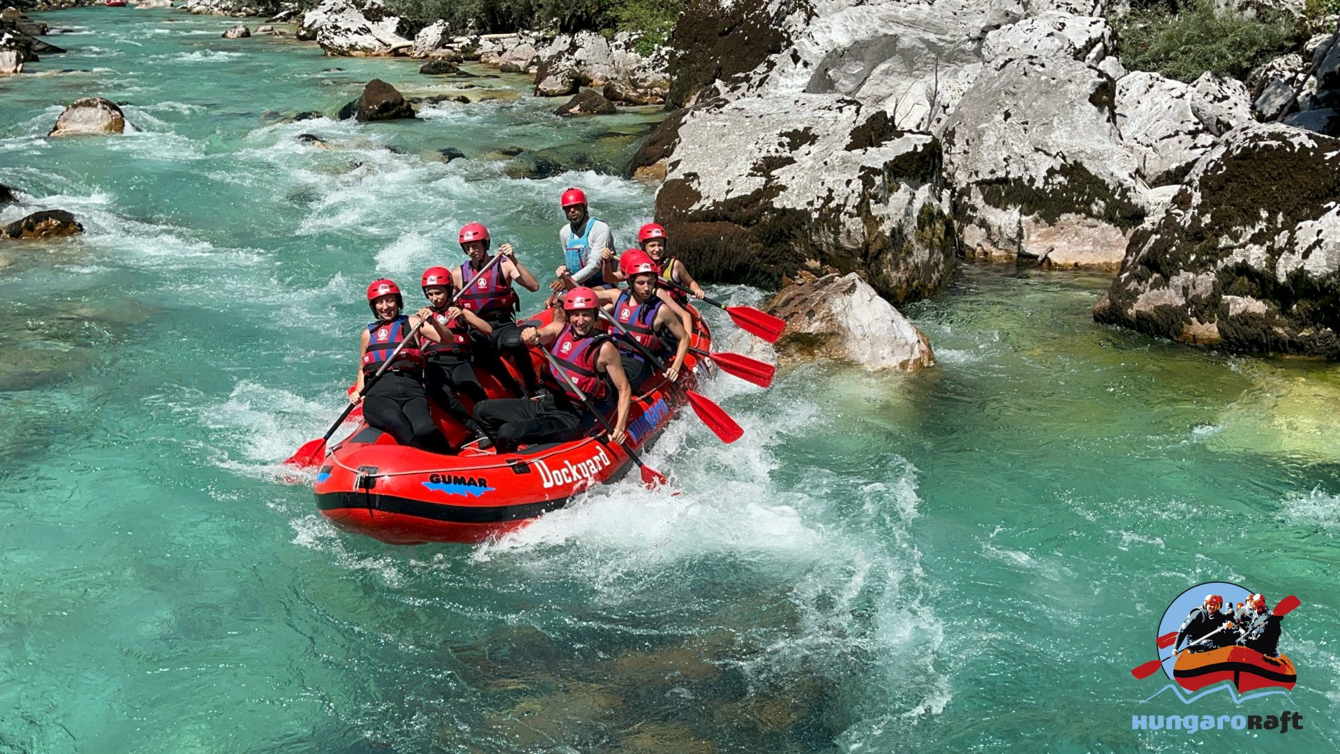 Klassisches Rafting auf der Soča