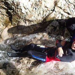 a man riding a snow board