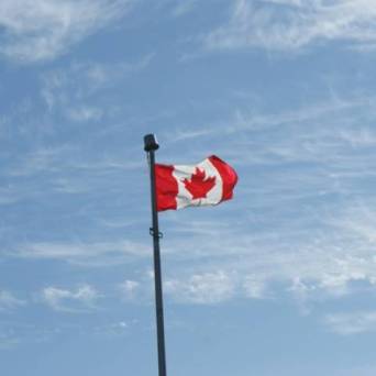 a flag on a pole