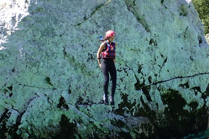 a man swimming in the water