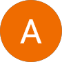 Orange circle with a bold white letter 'A' in the center.